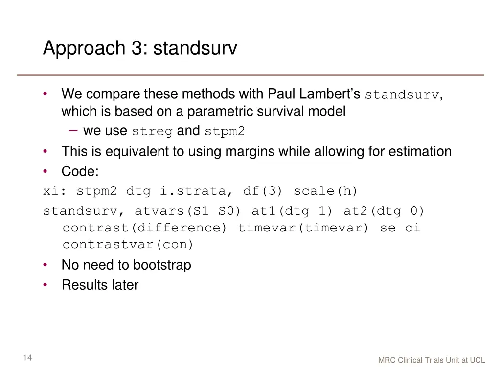 approach 3 standsurv