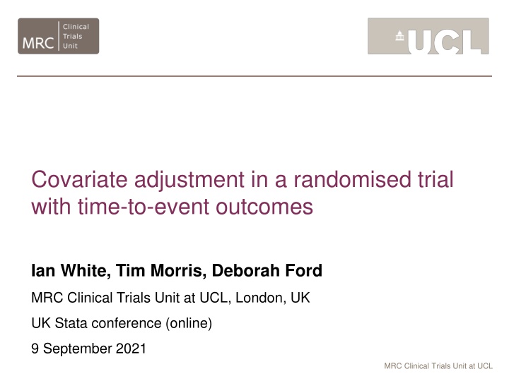 covariate adjustment in a randomised trial with
