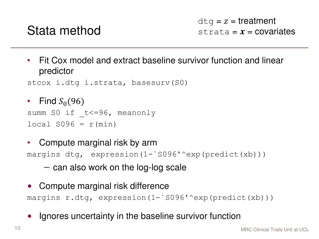 dtg treatment strata covariates