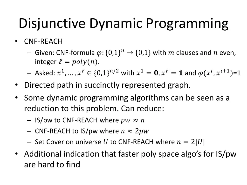 disjunctive dynamic programming