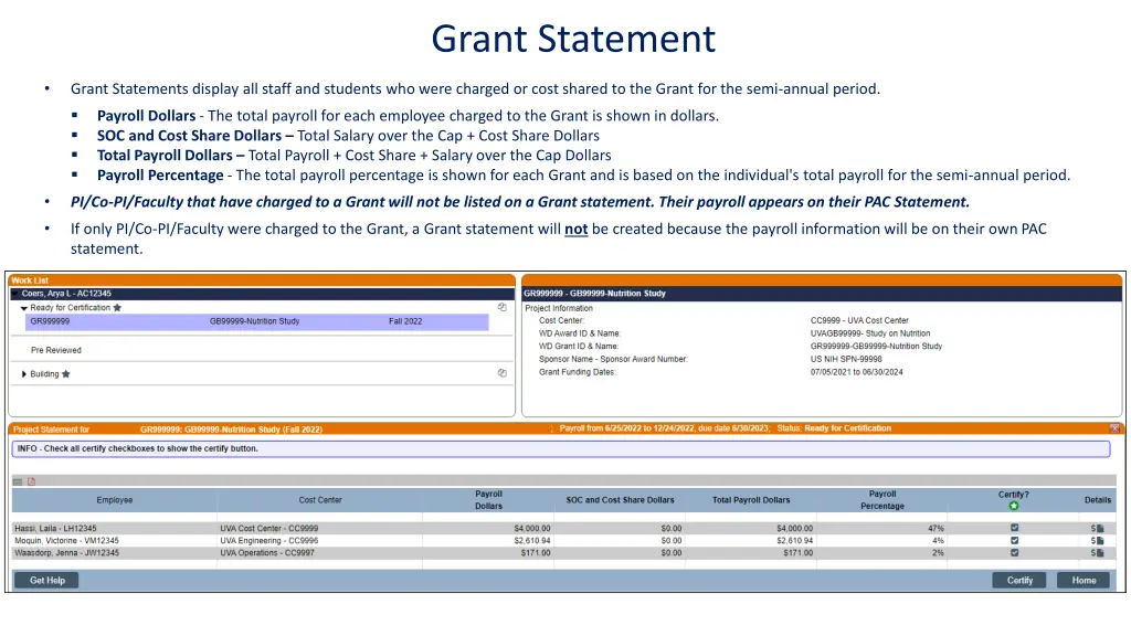 grant statement