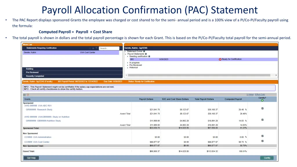 payroll allocation confirmation pac statement
