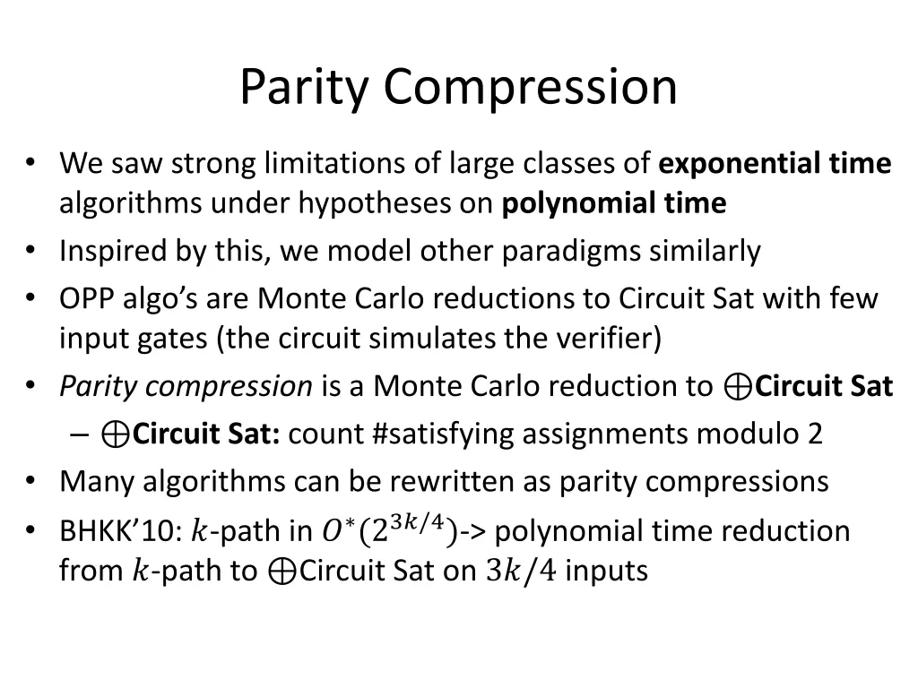parity compression