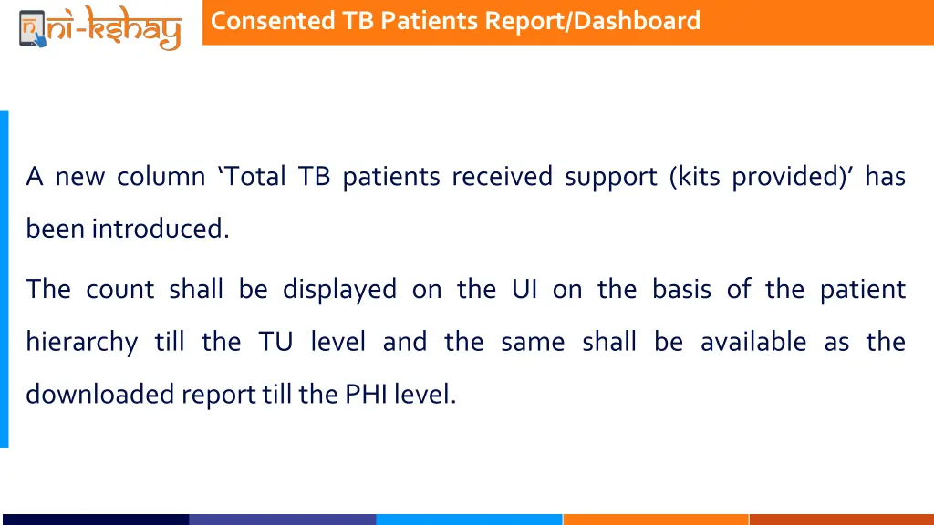 consented tb patients report dashboard