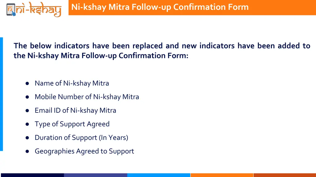 ni kshay mitra follow up confirmation form