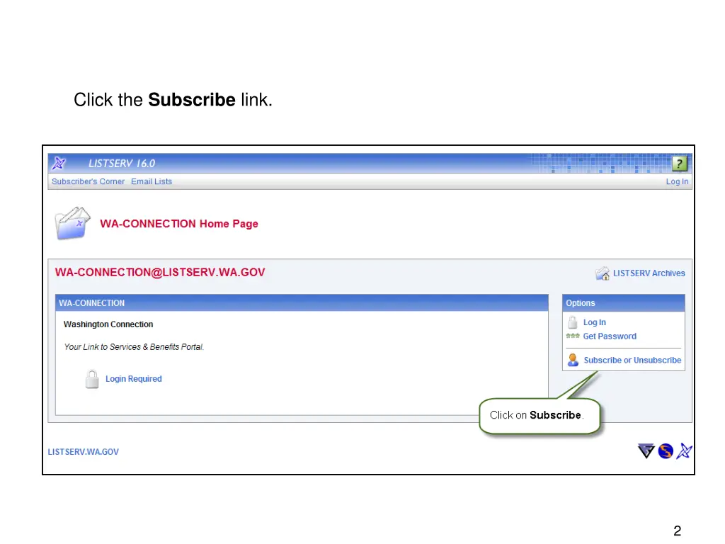 click the subscribe link