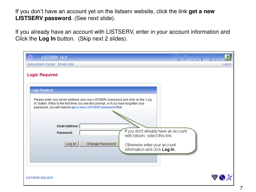 if you don t have an account yet on the listserv