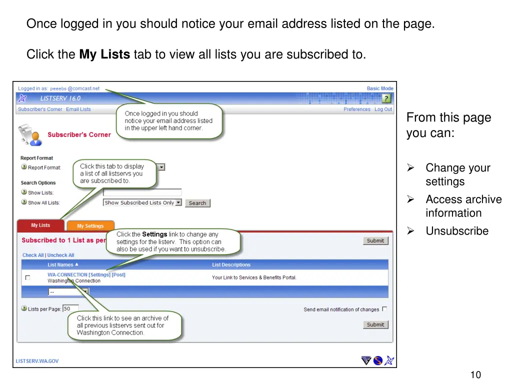 once logged in you should notice your email