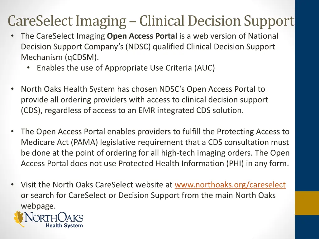 careselectimaging clinical decision support