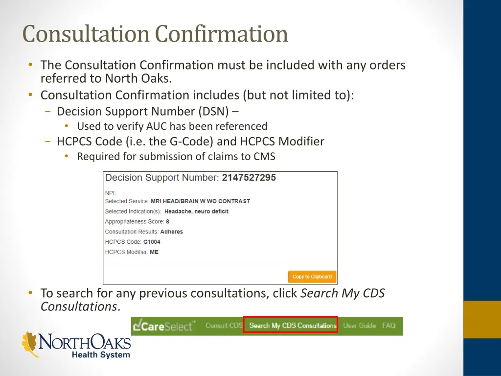 consultation confirmation