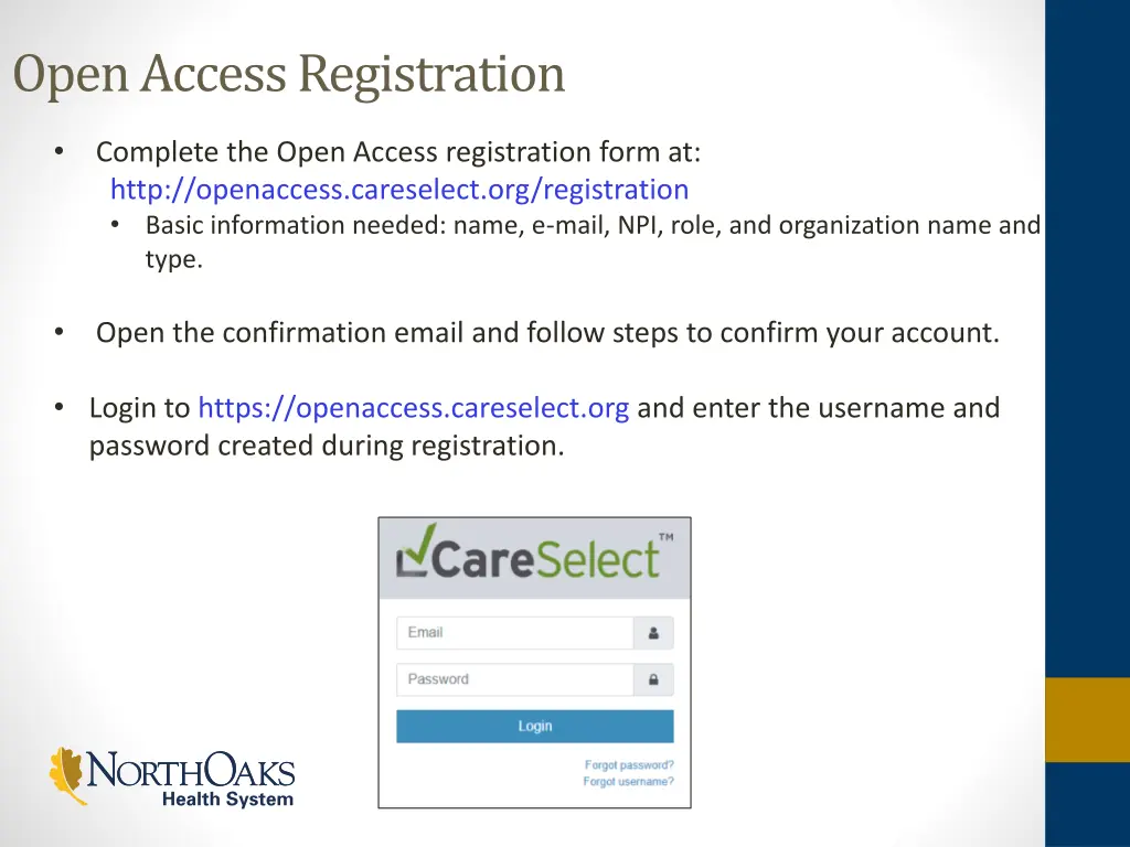 open access registration