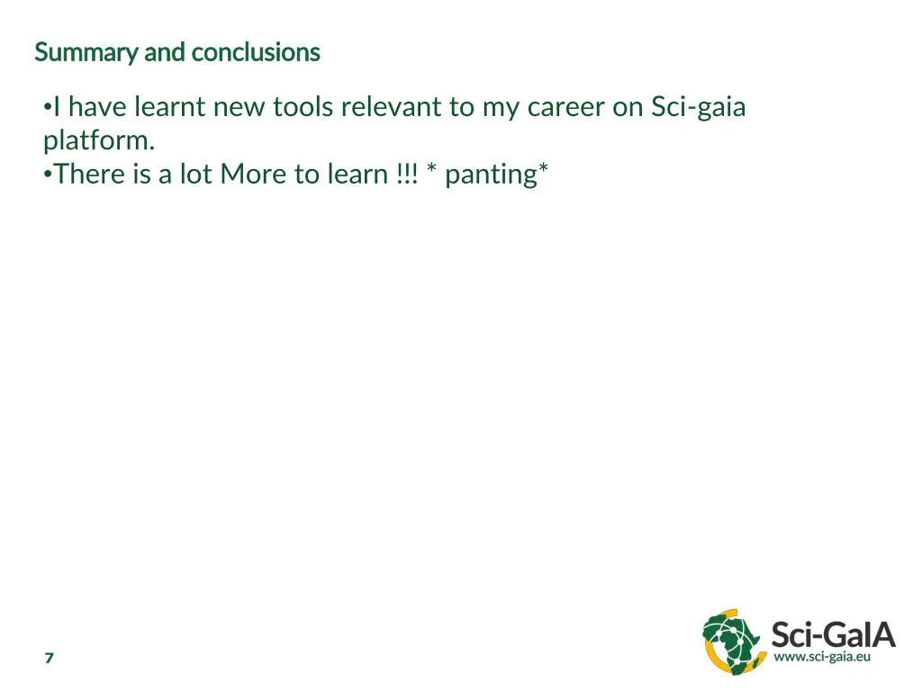 summary and conclusions summary and conclusions