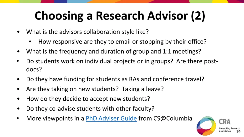 choosing a research advisor 2
