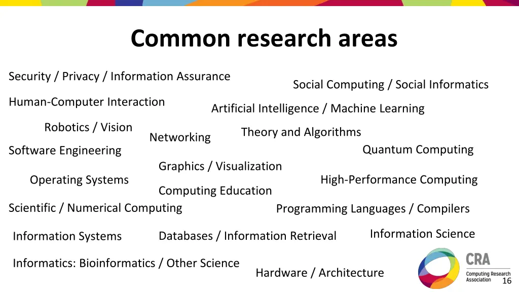 common research areas