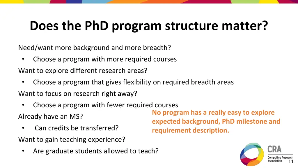 does the phd program structure matter