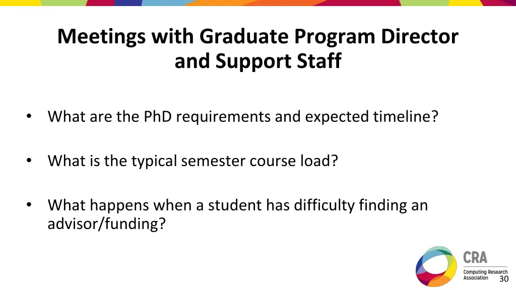 meetings with graduate program director