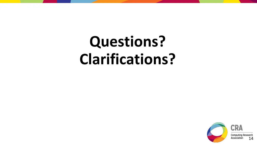 questions clarifications