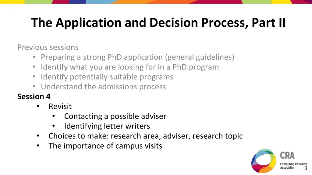 the application and decision process part ii