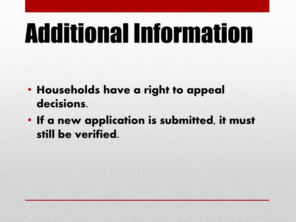 additional information