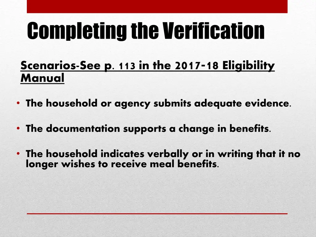 completing the verification