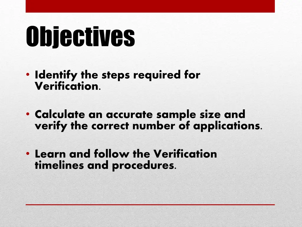 objectives