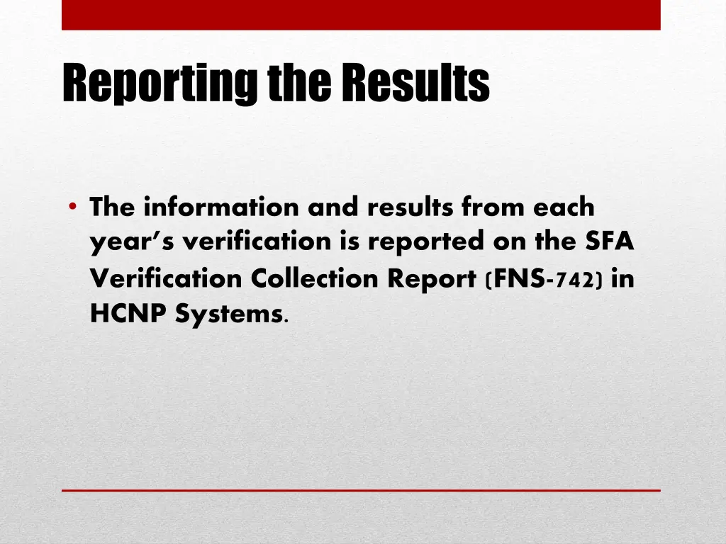 reporting the results