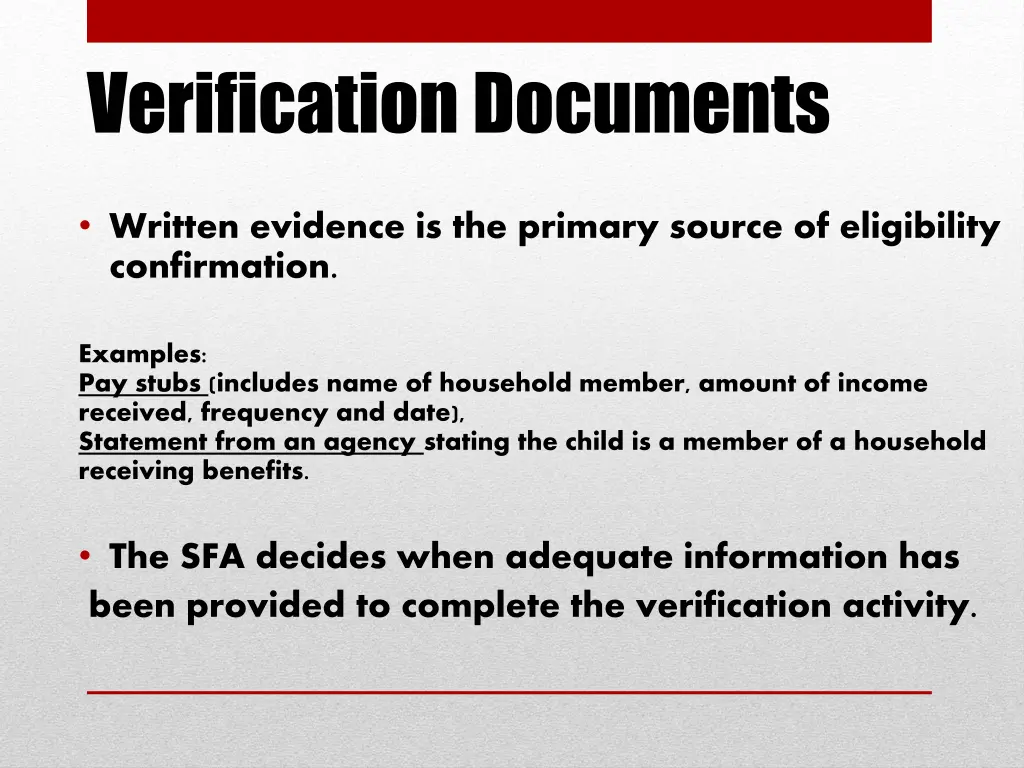 verification documents