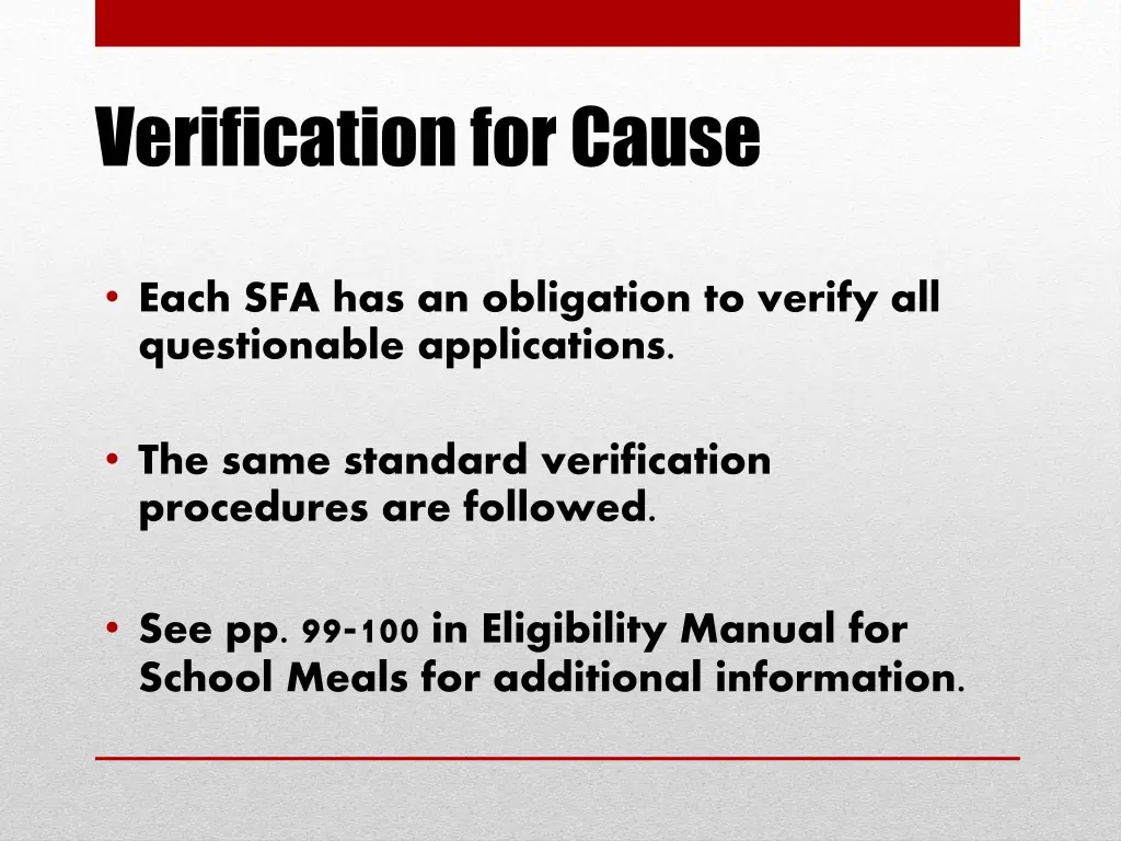 verification for cause