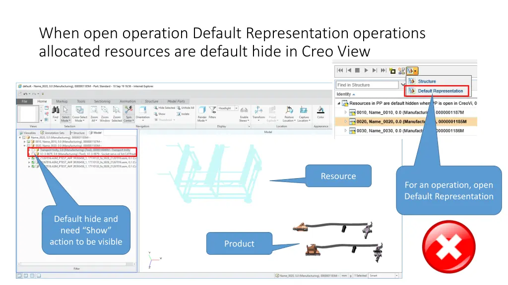 when open operation default representation