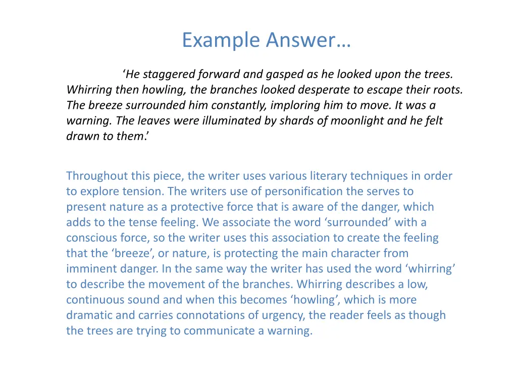 example answer