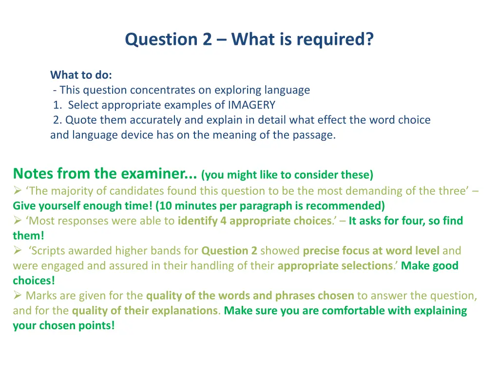 question 2 what is required