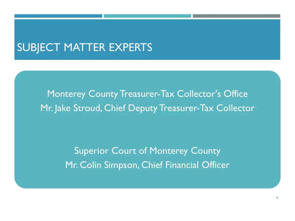 subject matter experts