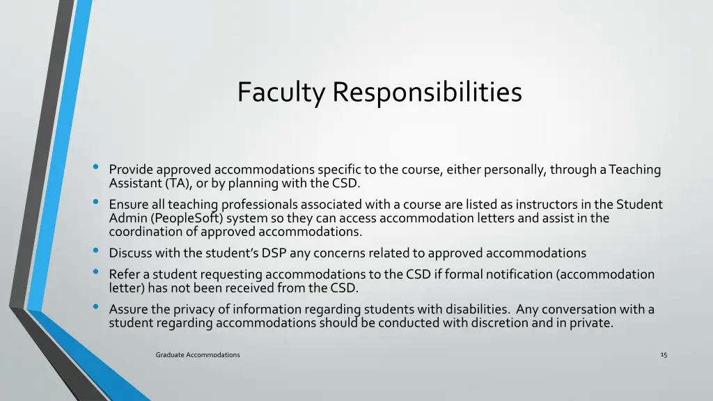 faculty responsibilities