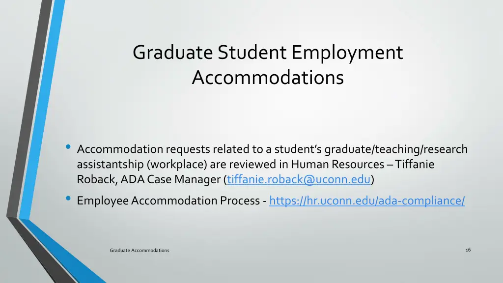 graduate student employment accommodations