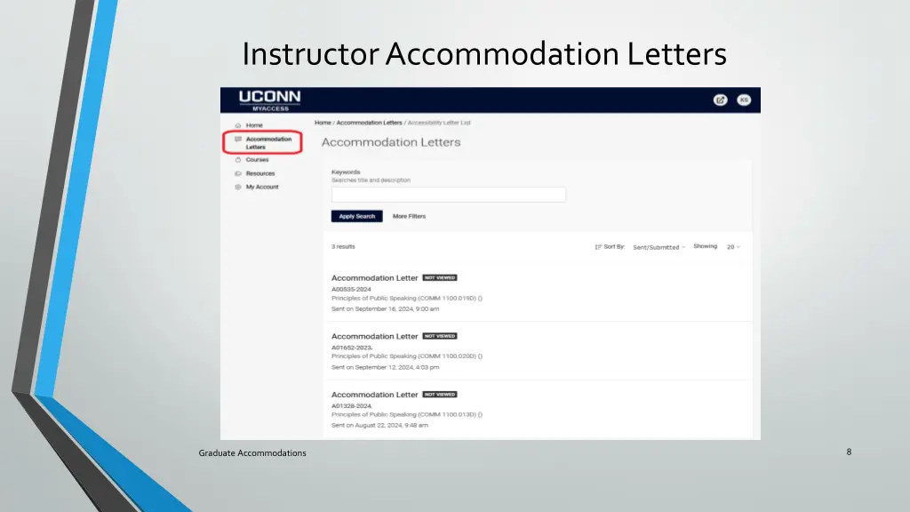 instructor accommodation letters