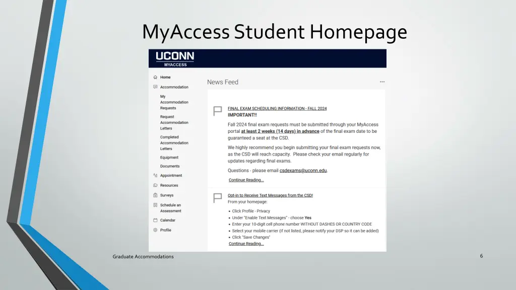 myaccess student homepage