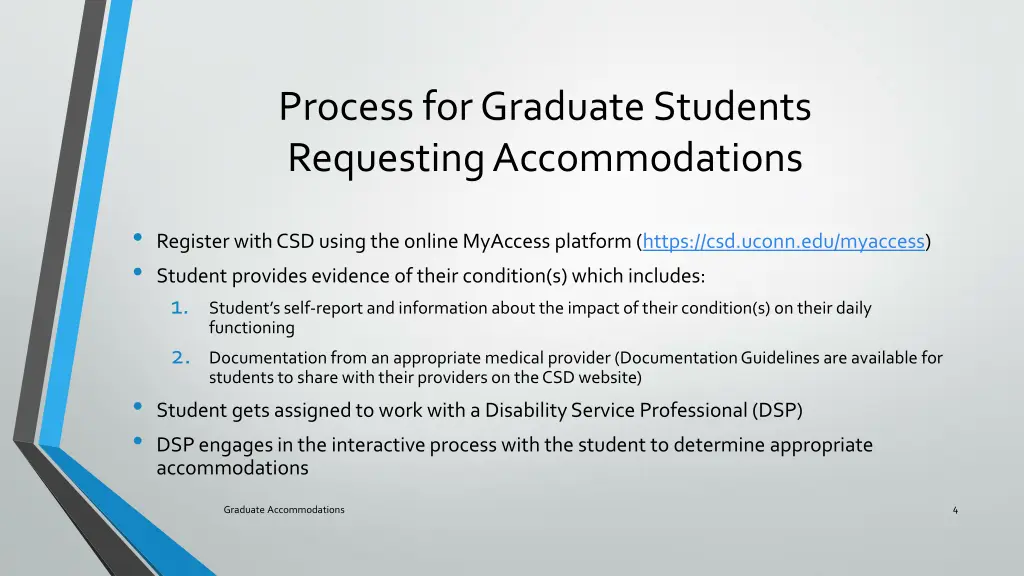 process for graduate students requesting