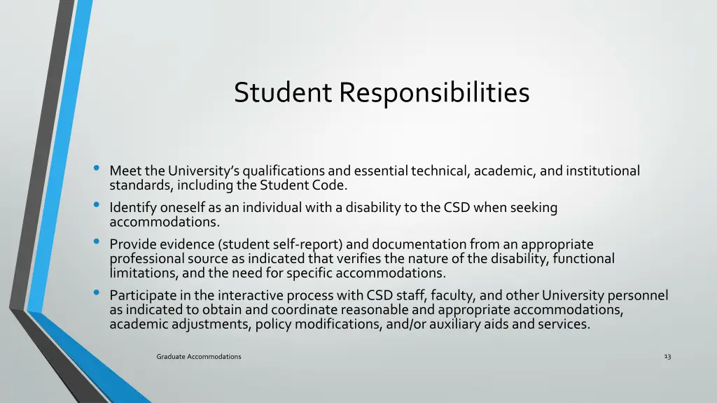 student responsibilities
