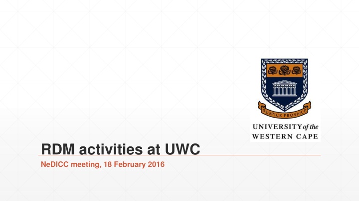 rdm activities at uwc nedicc meeting 18 february