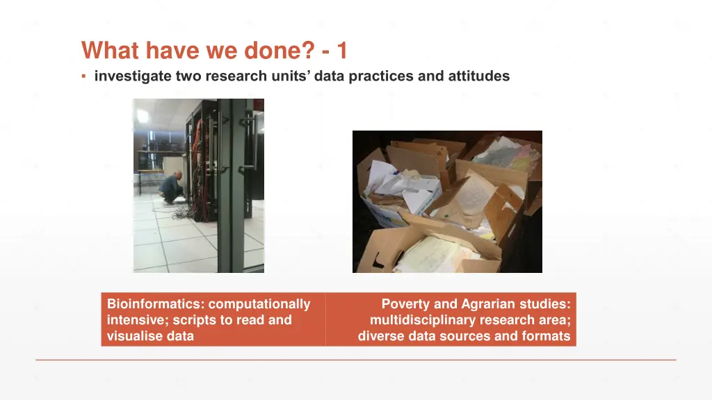 what have we done 1 investigate two research
