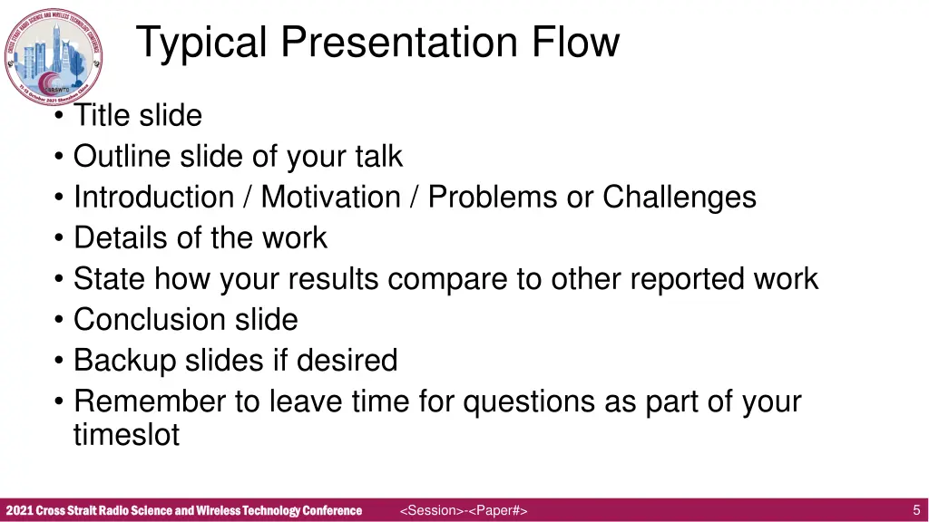 typical presentation flow