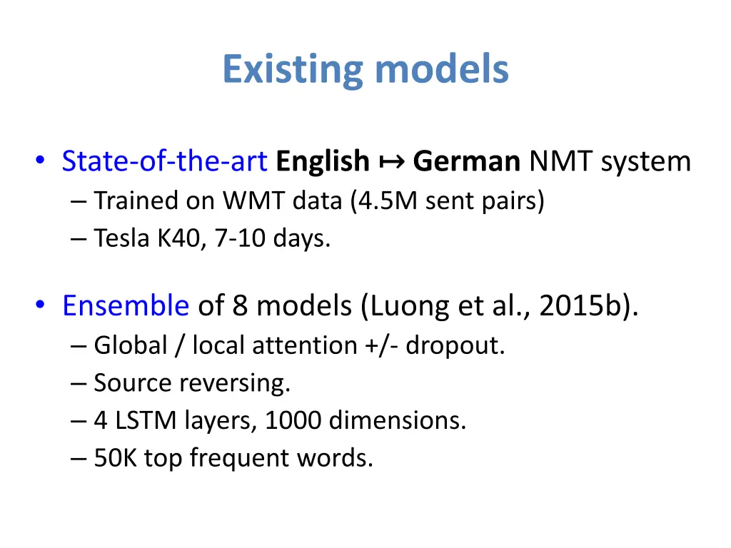 existing models