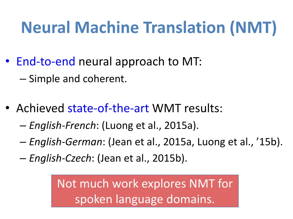neural machine translation nmt