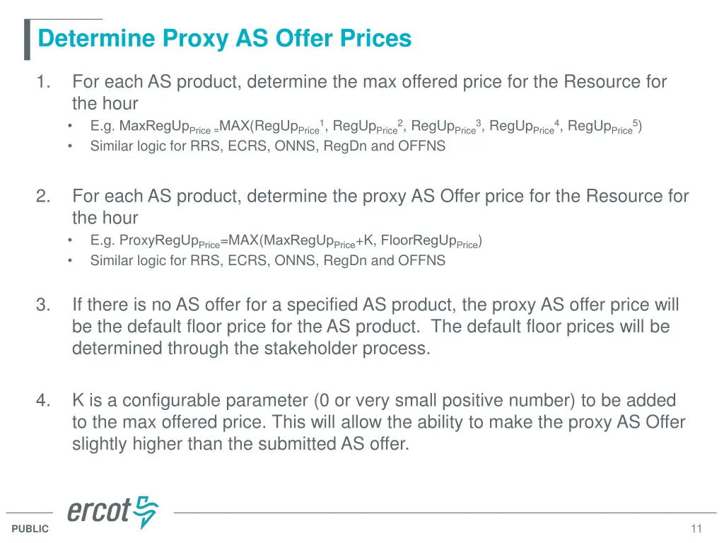 determine proxy as offer prices