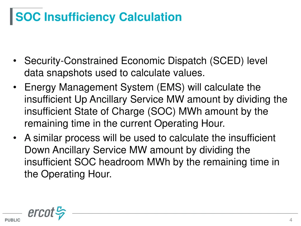 soc insufficiency calculation