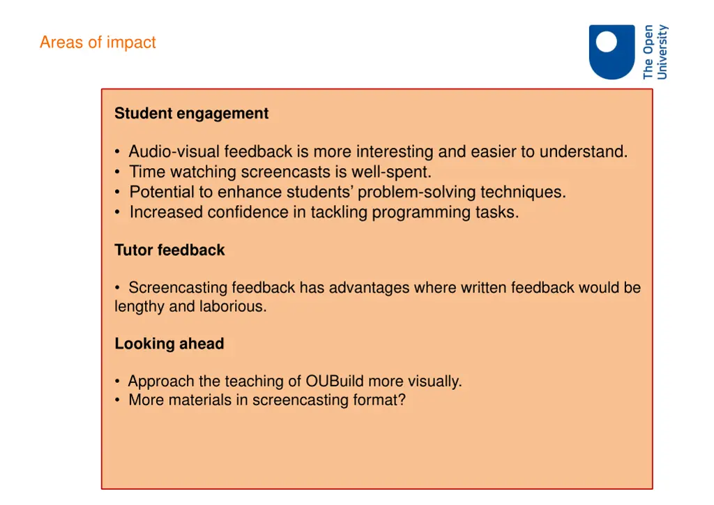 areas of impact