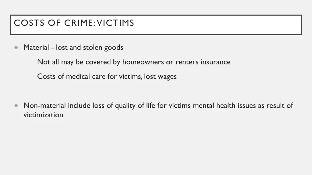 costs of crime victims