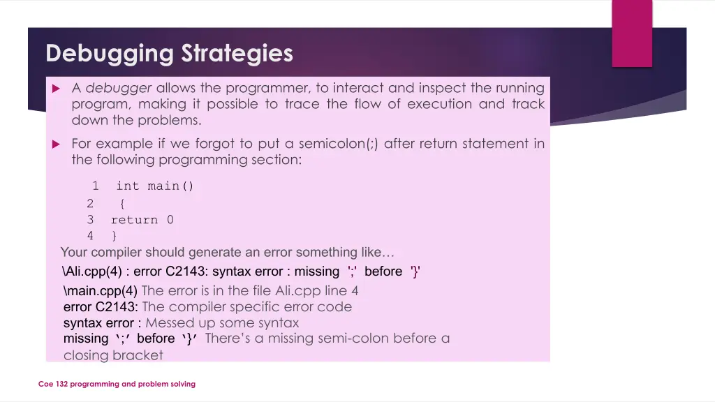 debugging strategies