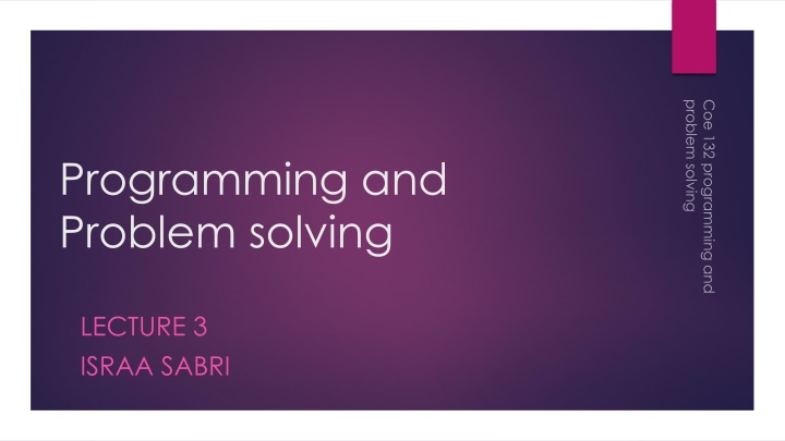 programming and problem solving