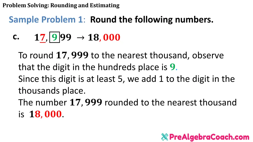 problem solving rounding and estimating 9
